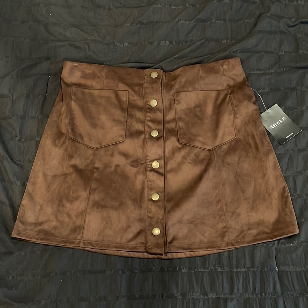 Velvet Brown Mini Skirt